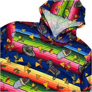 Breakmark Hoodie Ladies Small Fiesta Print Burritos Sombrero Donkey Shirt